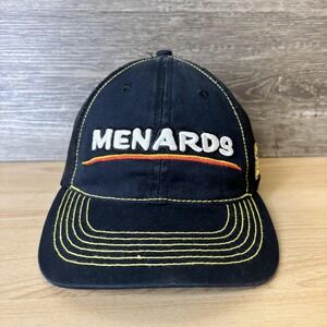 Menards Hat Cap Snap Back Black Yellow Trucker Mesh Mens NASCAR Racing 27